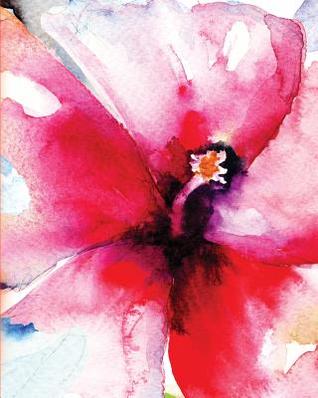 Read online Sketch Journal: Red Flower Watercolor 8x10: Pages Are Lined on the Bottom Third with Blank Space on Top. - NOT A BOOK file in PDF